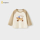 童泰（TONGTAI）寶寶T恤春秋純棉嬰兒衣服兒童長(cháng)袖上衣男女童打底衫駝色100cm