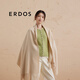ERDOS 純羊絨單層水紋休閑簡約純色圍巾女披肩 初絨 淺駝 180cmX70cm