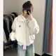 佐敘白色羊羔毛絨短外套女2025冬季新款爆款加絨加厚百搭寬松拉鏈外套 白色 均碼 （120斤以?xún)龋? title=