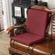 鹿敘橘前低后高沙發(fā)墊老式紅實(shí)木聯(lián)邦椅弧形斜坡座墊加厚高密度海綿 酒紅色 四季棉麻  梯形靠背 長(cháng)度50*深度50cm （加硬海綿）