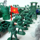 叒好小兵人玩具士兵軍事模型套裝沙盤場(chǎng)景打仗塑料小人男孩玩具禮物 五色中兵團(tuán)（130人+80配件）