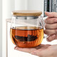 憶壺茶（YIHUTEA） 茶杯玻璃茶具加熱杯墊套裝泡茶道杯 綠茶杯紅茶帶過(guò)濾茶水分離杯 茗悅杯400ml-竹蓋