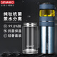格亞（GEYA）純鈦保溫杯茶水分離高檔燜茶杯抑菌鈦杯泡茶杯子水杯辦公禮品定制 電光藍【套裝款】500ml