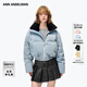 ANN ANDELMAN【潘珺雅同款】牛仔短款羽絨服外套藍色毛領(lǐng)加厚面包服 藍色 M