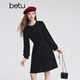 百圖（betu）女裝2025年冬季新款連衣裙赫本風(fēng)閃閃圣誕氣質(zhì)小黑裙裙子2512T26 黑色 L