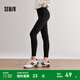 森馬（Semir）休閑褲女修身磨毛輕暖小腳褲2024秋冬新款顯腿長(cháng)九分鯊魚(yú)褲瑜伽褲 黑色90001 L