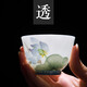 千紅窯 手工品茗杯陶瓷功夫茶具主人杯個(gè)人杯小單杯手工手繪茶碗 清韻荷花-何歡作品