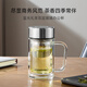 富光高硼硅雙層玻璃杯帶茶隔加厚水杯便攜帶把手辦公泡茶水杯子