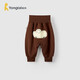 童泰（TONGTAI）寶寶褲子春秋季莫代爾棉嬰兒pp褲兒童高腰護肚長(cháng)褲童裝醬棕100cm