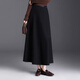 毛呢半身裙女冬2025年新款高腰A字裙氣質(zhì)百搭顯瘦時(shí)髦大擺裙傘裙 黑色 M 27