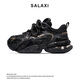 莎萊茜（SALAXI）2025秋冬新品男鞋氣墊老爹鞋男女款情侶百搭厚底增高運動(dòng)休閑鞋 黑色 41 【男款】