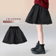 OVE女童半身裙夾棉秋冬2026新款冬裝兒童蓬蓬裙子冬季女孩羽絨A字裙 4390黑色【夾棉款】 140 cm