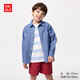 優(yōu)衣庫童裝男童女童休閑襯衫/長(cháng)袖襯衣外套484842 66 藍色 160
