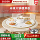 蘇爾泊自（SUCOR）智能暖菜板圓形飯菜保溫帶火鍋加熱菜板家用分區控溫多功能電磁爐自動(dòng)恒溫旋轉餐盤(pán)神器 【火鍋款】80CM白自動(dòng)旋轉丨電磁爐