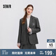 森馬西裝外套女中長(zhǎng)款學(xué)院風(fēng)2025春寬松灰色休閑西服109125111001