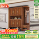 小木窩 胡桃木間廳柜玄關(guān)柜鞋柜門(mén)口入戶(hù)帶鏡子一體實(shí)木柜新中式客廳柜 兩門(mén)間廳柜 規格