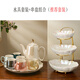 美道旋轉水具整套陶瓷下午茶茶具套裝大容量茶壺耐高溫喝水杯茶杯 混色珍珠-白壺-旋轉水具-禮盒裝+炫金白元寶三層盤(pán)