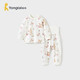童泰（TONGTAI）寶寶秋衣套裝春秋季純棉嬰兒內衣兒童睡衣高腰護肚秋褲粉色80cm