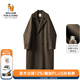 William fox&sons新復古回潮初剪100%綿羊毛過(guò)膝長(cháng)款氣質(zhì)oversize雙排扣羊毛大衣男 咖色 L /50