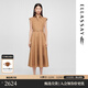歌力思（ELLASSAY）2025夏季新款桑蠶絲棉混紡日常通勤襯衫連衣裙女EWE361Y19700 駝棕色 M