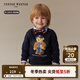 Teenie Weenie Kids小熊童裝25年新款秋冬男女寶寶圓領(lǐng)印花加絨衛衣 藏青色 110 cm
