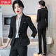 伊婭莎小西裝外套女通勤職業(yè)套裝英倫風(fēng)修身氣質(zhì)商務(wù)正裝白領(lǐng)面試工作服 單件黑色西裝 M 建議90-100斤