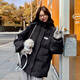 佐敘羽絨棉服女黑色冬季2025新款韓系寬松學(xué)院風(fēng)百搭連帽加厚棉服外套 黑色 M 【建議105-120斤】