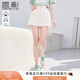 香影牛仔闊腿短褲女高腰2025夏季新款熱褲遮胯時(shí)尚洋氣a字休閑褲 米色 S