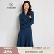 帕什羊絨連衣裙女中長(cháng)款35%山羊絨秋冬V領(lǐng)基礎厚款打底針織衫NF-11226 馬尾藻藍 XL