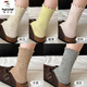 啄木鳥(niǎo)花邊襪子女款女休閑襪中筒襪秋冬季彩色點(diǎn)子紗長(cháng)襪配勃肯鞋長(cháng)筒襪 米白+暖黃+淺粉+卡其+淺灰 5雙 均碼