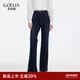 歌莉婭 冬季新品  加絨喇叭牛仔長(cháng)褲  1ECCCD110 75U牛仔藍 26