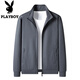 花花公子（PLAYBOY）夾克男春秋季新款戶(hù)外運動(dòng)休閑夾克衫外套男士百搭秋裝上衣服男裝 305深灰 XL 約120-135斤