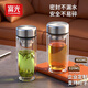 富光雙層玻璃杯耐熱耐高溫玻璃水杯高硼硅茶水分離茶杯男士泡茶專(zhuān)用 本色400ml【鵝蛋杯體】