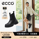 愛(ài)步（ECCO）*厚底切爾西靴女 倪妮同款一腳蹬女靴中筒牛皮靴 蹤跡220753 HL 黑色22075301001 38