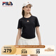 FILA斐樂(lè )t恤短袖女子韓素希同款上衣2025夏新款收腰小狐貍刺繡辣妹T恤 傳奇藍-NV L 170/88A/L