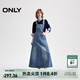 ONLY2025夏季新款復古做舊可調節背帶裙長(cháng)裙連衣裙女|125142044 J34 390洗水牛仔藍 M