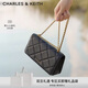 CHARLES&KEITH質(zhì)感菱格鏈條小方包錢(qián)包斜挎包包女包生日圣誕禮物CK6-10680924