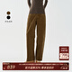 茶·愫（PURE TEA）【學(xué)院美拉德】puretea茶愫棉彈條紋燈芯絨休閑褲寬松闊腿25秋新 卡其 S