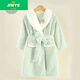 兒童睡袍吸水秋冬速干中大兒童保暖浴袍浴衣男童女童卡通連體浴巾 淺綠色 建議身高【130-140】