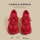 CAMILA KSENIA老爹鞋女士2026年新款春季休閑百搭厚底運動(dòng)鞋內增高阿甘德訓鞋子 紅色 37
