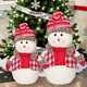 花羽夢(mèng)春節裝飾品圣誕老人雪人公仔櫥窗擺件道具可伸縮娃娃玩偶兒童禮物 鄉村雪人A款1套（2個(gè)）