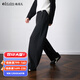 Olrain歐芮兒2025新款女裝冬季字母刺繡加厚針織褲休閑褲彎刀褲 黑色 M 160/68A/M