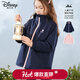 迪士尼女童沖鋒衣款外套兒童秋冬裝新款上衣中大童戶(hù)外三合一戶(hù)外防風(fēng)衣 藏青色【搖粒絨款】 160