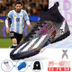 WEJIESS高幫足球鞋男女TF碎釘成人青少年學(xué)生兒童比賽人草訓練比賽球鞋 黑銀碎釘 41 【球襪護板鞋袋】