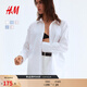H&M女裝襯衫秋季空調衫法式寬松翻領(lǐng)牛津紡慵懶松弛感襯衣0925212 白色 M 165/96