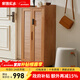 家逸實(shí)木鞋柜門(mén)口帶鎖可移動(dòng)大容量鞋架柜樓道鞋子收納柜進(jìn)門(mén)玄關(guān)柜 兩門(mén)櫻桃木色-指紋密碼鎖