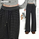 UNIFREE條紋秋冬休閑褲女寬松軟糯垂感慵懶風(fēng)細閃百搭拖地褲 條紋色 M
