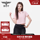 BOY LONDON夏女士短袖經(jīng)典logo簡(jiǎn)約純色修身顯瘦T恤W01001 粉色 S