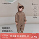 babylove嬰幼兒夾棉連體衣冬季保暖哈衣爬服男女寶寶北歐連帽外出服冬裝