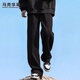 馬克華菲（MARK FAIRWHALE）褲子男春秋季雪尼爾厚款休閑褲男士潮牌長(cháng)褲男褲 黑色 XL